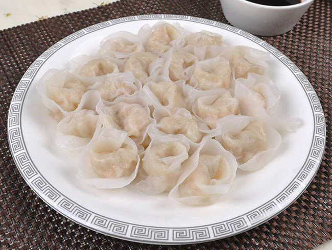 Hand made fish skin dumplings